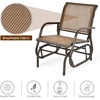 Giantex Swing Glider Chair W/Study Metal Frame Comfortable Patio Chair Love-Seat for Garden, Porch, Backyard, Poolside, Lawn Outdoor Rocking Chair (2, Brown)(Brown)