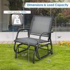 Giantex Swing Glider Chair W/Study Metal Frame Comfortable Patio Chair Love-Seat for Garden, Porch, Backyard, Poolside, Lawn Outdoor Rocking Chair (2, Brown)(Grey)