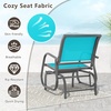 Giantex Swing Glider Chair W/Study Metal Frame Comfortable Patio Chair Love-Seat for Garden, Porch, Backyard, Poolside, Lawn Outdoor Rocking Chair (2, Brown)(Turquoise)