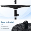 Giantex Umbrella Pole Table Tray – 20″ Outdoor Side Table with Umbrella Hole, Height Adjustable Knob, All-Weather HDPE Matrial, for Patio, Backyard, Deck, Garden, Poolside (White)(Black)