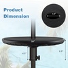 Giantex Umbrella Pole Table Tray – 20″ Outdoor Side Table with Umbrella Hole, Height Adjustable Knob, All-Weather HDPE Matrial, for Patio, Backyard, Deck, Garden, Poolside (White)(Black)