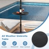 Giantex Umbrella Pole Table Tray – 20″ Outdoor Side Table with Umbrella Hole, Height Adjustable Knob, All-Weather HDPE Matrial, for Patio, Backyard, Deck, Garden, Poolside (White)(Black)