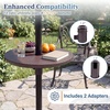 Giantex Umbrella Pole Table Tray – 20″ Outdoor Side Table with Umbrella Hole, Height Adjustable Knob, All-Weather HDPE Matrial, for Patio, Backyard, Deck, Garden, Poolside (White)(Brown)