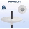 Giantex Umbrella Pole Table Tray – 20″ Outdoor Side Table with Umbrella Hole, Height Adjustable Knob, All-Weather HDPE Matrial, for Patio, Backyard, Deck, Garden, Poolside (White)(White)