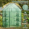 Giantex Walk-in Greenhouse, 4 Tier 8 Shelves, Portable Plant Garden House Indoor Outdoor Mini Growing House for Herb Flower Succulent, Zipped Door, Metal Frame (Clear)(Green)