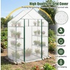 Giantex Walk-in Greenhouse, 4 Tier 8 Shelves, Portable Plant Garden House Indoor Outdoor Mini Growing House for Herb Flower Succulent, Zipped Door, Metal Frame (Clear)(Clear)