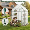 Giantex Walk-in Greenhouse, 4 Tier 8 Shelves, Portable Plant Garden House Indoor Outdoor Mini Growing House for Herb Flower Succulent, Zipped Door, Metal Frame (Clear)(Clear)