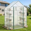 Giantex Walk-in Greenhouse, 4 Tier 8 Shelves, Portable Plant Garden House Indoor Outdoor Mini Growing House for Herb Flower Succulent, Zipped Door, Metal Frame (Clear)(Clear)