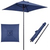 Giantex 5ft Square Patio Umbrella, Outdoor Table Umbrella with Push Bottom Tilt, 4 Sturdy Ribs, Fade Resistant & Waterproof Canopy, Market Umbrella for Deck, Pool, Backyard, Garden, Beach(Navy)