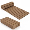 Giantex 8 FT Garden Pathway 2 Pack, 21.5”W Waterproof HDPE Outdoor Walkway, Non-Slip Surface, Weather Resistant Roll Out Straight Walkway for Outside Patio Backyard Beach Wedding Party, Natural Oak(Natural Oak)