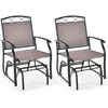 Giantex Patio Glider Chairs Set – 2 PCS Gliding Rocking Chairs w/Weather-Resistant Fabric, Heavy-Duty Metal Frame, 400 Lbs Weight Capacity, Outdoor Swing Glider for Garden, Yard, Poolside (2, Brown)(Brown)
