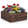Giantex Wooden Raised Garden Bed, 23″ x 23″ Square Fir Wood Planter Box with Open-Ended Base for Vegetables Flowers Herbs, Indoor Outdoor Elevated Planter Container for Patio, Yard, Garden & Balcony(23″ x 23″ x 9″)