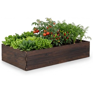 Giantex Wooden Raised Garden Bed, 23″ x 23″ Square Fir Wood Planter Box with Open-Ended Base for Vegetables Flowers Herbs, Indoor Outdoor Elevated Planter Container for Patio, Yard, Garden & Balcony(45″ x 23″ x 9.5″)