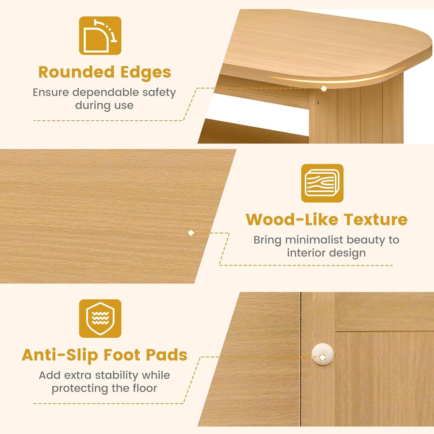 image:imageGiantex Oval Coffee Table 47 Mid Century Modern Center Table with Storage Shelf amp Round Corner 2Tier Accent Cocktail Tea Table Wood Coffee Table for Living Room Small Spaces EspressoNatural
