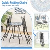 Giantex Bistro Table and Chairs Set of 2, 3 Pieces Mosaic Patio Table with Folding Chairs, Steel Frame, Outdoor Round Patio Furniture Set, Portable for Porch Balcony Garden(Multicolor (Floral Pattern))