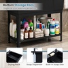 Giantex Freestanding Utility Sink with Faucet & Drain Kit, 14.5 Gal Laundry Tub with Soap Dispenser, Drying Rack & Storage Shelf, Portable Wash Station for Laundry Room, Garage, Basement, Outdoor(Black)