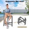 Giantex Outdoor HDPE Bar Stool, Patio Tall Bar Chair with Backrest and Footrest, 30 Inches Counter Height Barstools for Garden, Backyard, Weather Resistance, Easy Maintenance (2, White)(Grey)