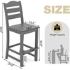 Giantex Outdoor HDPE Bar Stool, Patio Tall Bar Chair with Backrest and Footrest, 30 Inches Counter Height Barstools for Garden, Backyard, Weather Resistance, Easy Maintenance (2, White)(Grey)