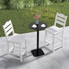 Giantex Outdoor HDPE Bar Stool, Patio Tall Bar Chair with Backrest and Footrest, 30 Inches Counter Height Barstools for Garden, Backyard, Weather Resistance, Easy Maintenance (2, White)(White)