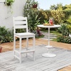 Giantex Outdoor HDPE Bar Stool, Patio Tall Bar Chair with Backrest and Footrest, 30 Inches Counter Height Barstools for Garden, Backyard, Weather Resistance, Easy Maintenance (2, White)(White)