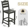 Giantex Outdoor HDPE Bar Stool, Patio Tall Bar Chair with Backrest and Footrest, 30 Inches Counter Height Barstools for Garden, Backyard, Weather Resistance, Easy Maintenance (2, White)(Black)