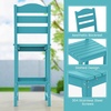Giantex Outdoor HDPE Bar Stool, Patio Tall Bar Chair with Backrest and Footrest, 30 Inches Counter Height Barstools for Garden, Backyard, Weather Resistance, Easy Maintenance (2, White)(Turquoise)
