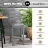 Giantex Outdoor HDPE Bar Stool, Patio Tall Bar Chair with Backrest and Footrest, 30 Inches Counter Height Barstools for Garden, Backyard, Weather Resistance, Easy Maintenance (2, White)(Grey)