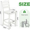 Giantex Outdoor HDPE Bar Stool, Patio Tall Bar Chair with Backrest and Footrest, 30 Inches Counter Height Barstools for Garden, Backyard, Weather Resistance, Easy Maintenance (2, White)(White)