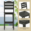 Giantex Outdoor HDPE Bar Stool, Patio Tall Bar Chair with Backrest and Footrest, 30 Inches Counter Height Barstools for Garden, Backyard, Weather Resistance, Easy Maintenance (2, White)(Black)