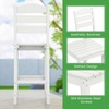 Giantex Outdoor HDPE Bar Stool, Patio Tall Bar Chair with Backrest and Footrest, 30 Inches Counter Height Barstools for Garden, Backyard, Weather Resistance, Easy Maintenance (2, White)(White)