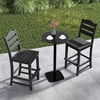 Giantex Outdoor HDPE Bar Stool, Patio Tall Bar Chair with Backrest and Footrest, 30 Inches Counter Height Barstools for Garden, Backyard, Weather Resistance, Easy Maintenance (2, White)(Black)