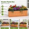 Giantex Raised Garden Bed with 3 Drainage Holes, 44”x10”x12” Wooden Elevated Planter Box w/Removable Bottom & Bed Liner, Elevated Flower Bed, Rectangular Plant Container for Vegetables Herbs & Fruits