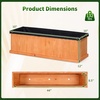 Giantex Raised Garden Bed with 3 Drainage Holes, 44”x10”x12” Wooden Elevated Planter Box w/Removable Bottom & Bed Liner, Elevated Flower Bed, Rectangular Plant Container for Vegetables Herbs & Fruits