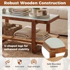 Giantex Rattan Coffee Table, 41.5″ Farmhouse Center Table with Storage & Frosted Tempered Glass, Wood Boho Accent Cocktail Tea Table, Modern Living Room Table for Small Spaces, Walnut(Walnut)