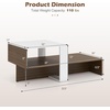 Giantex Small Coffee Table with Storage, 31.5″ Wood Unique Center Table with 2-Tier Shelf, Low Accent Cocktail Tea Table, Mid Century Modern Coffee Table for Living Room, Small Spaces, Walnut & White