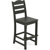 Giantex Outdoor HDPE Bar Stool, Patio Tall Bar Chair with Backrest and Footrest, 30 Inches Counter Height Barstools for Garden, Backyard, Weather Resistance, Easy Maintenance (2, White)(Black)