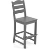 Giantex Outdoor HDPE Bar Stool, Patio Tall Bar Chair with Backrest and Footrest, 30 Inches Counter Height Barstools for Garden, Backyard, Weather Resistance, Easy Maintenance (2, White)(Grey)