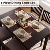 Giantex Dining Table Set for 4, Rectangular Kitchen Table Set w/4 Upholstered Chairs & Solid Rubber Wood Frame, Space-Saving Dinette Set for Small Space, Dining Room, Breakfast Nook