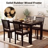 Giantex Dining Table Set for 4, Rectangular Kitchen Table Set w/4 Upholstered Chairs & Solid Rubber Wood Frame, Space-Saving Dinette Set for Small Space, Dining Room, Breakfast Nook