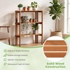 Giantex Foldable Plant Shelf, 2-Tier Solid Wood Indoor Outdoor Flower Pot Display Rack, Corner Storage Bookshelf, Freestanding Tiered Plant Stand for Garden Patio Balcony, No Assembly(3-Tier)