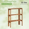 Giantex Foldable Plant Shelf, 2-Tier Solid Wood Indoor Outdoor Flower Pot Display Rack, Corner Storage Bookshelf, Freestanding Tiered Plant Stand for Garden Patio Balcony, No Assembly(3-Tier)