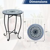 Giantex Outdoor Side Table, Bright Sunflower Mosaic Patio Accent Table, 14″ Coffee End Table, Indoor Outdoor Metal Plant Stand for Porch Garden Balcony Desk(Blooming Lotus)