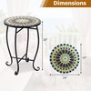 Giantex Outdoor Side Table, Bright Sunflower Mosaic Patio Accent Table, 14″ Coffee End Table, Indoor Outdoor Metal Plant Stand for Porch Garden Balcony Desk(Bright Sunflower)
