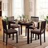 Giantex Dining Table Set for 4, Rectangular Kitchen Table Set w/4 Upholstered Chairs & Solid Rubber Wood Frame, Space-Saving Dinette Set for Small Space, Dining Room, Breakfast Nook